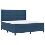 vidaXL Lit à ressorts avec matelas et LED bleu 180 x 200 cm en tissu