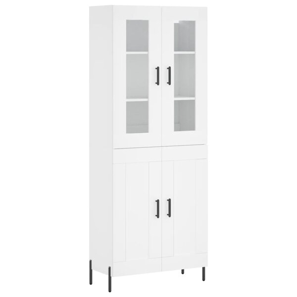 vidaXL Buffet haut Blanc 69 5x34x180 cm Bois d'ingénierie