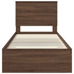 vidaXL Cadre de lit avec tiroir Chêne Marron et Argent 90 x 190 cm