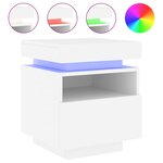 vidaXL Armoires de chevet avec lumières LED 2 Pièces blanc 40x39x48 5 cm