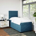 vidaXL Sommier à lattes de lit avec matelas bleu 100x200 cm