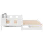 vidaXL Lit de jour avec gigogne et tiroirs sans matelas blanc 90x190cm