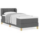 Lit box spring vidaXL avec matelas gris foncé  80x200 cm  tissu
