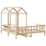vidaXL Ensemble de lit de jour et de banc et toit 90x190 cm pin massif