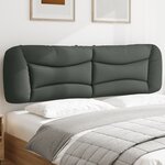 vidaXL Coussin de tête de lit Hvar gris foncé 180 cm tissu