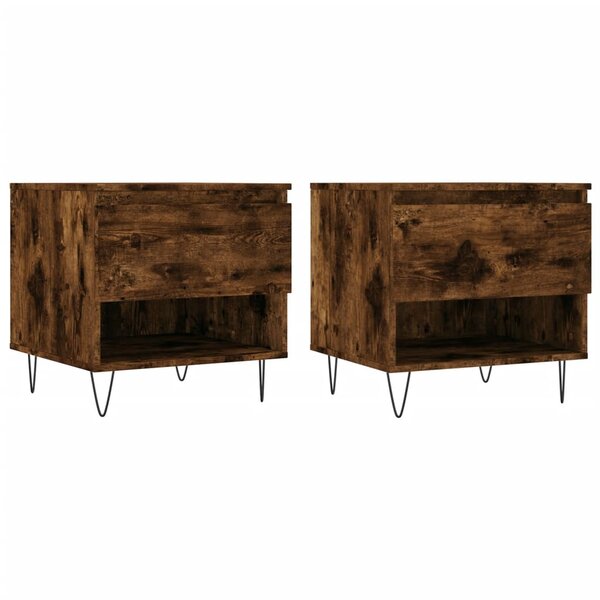vidaXL Tables basses 2 Pièces chêne fumé 50x46x50 cm bois d'ingénierie