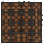 vidaXL Carreau de terrasse 11 Pièces WPC 30 x 30 cm 1 m² Couleur Teck
