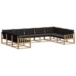 vidaXL Ensemble de canapés d'extérieur 9 pc Blanc et noir