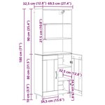vidaXL Haut Armoire 2 Pièces Chêne noir Bois d'ingénierie