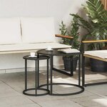 vidaXL Ensemble de tables basses 2 Pièces 55 x 55 x 45 cm acier