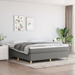 vidaXL Sommier à lattes de lit avec matelas Gris foncé 180x200cm Tissu