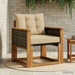 vidaXL Sofa de milieu extérieur Bois d'Acacia Massif Naturel