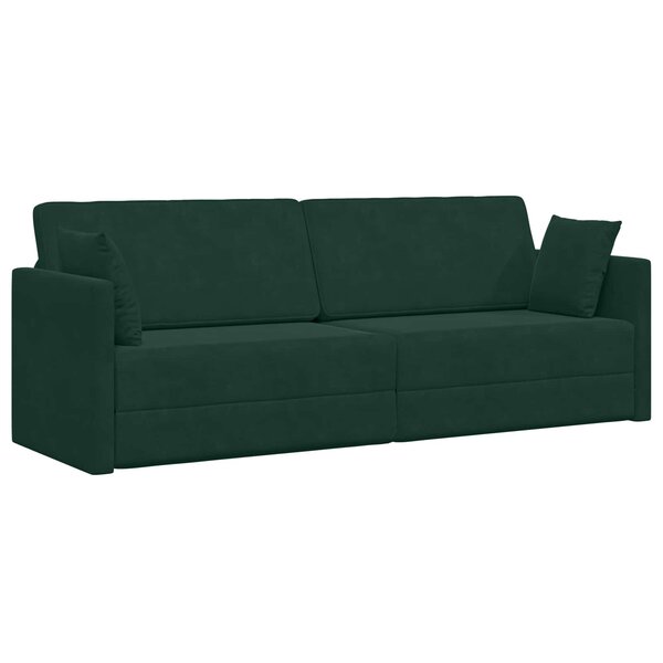 vidaXL Canapé-lit au sol Vert foncé 213 x 70 x 77 cm Velours