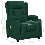 vidaXL Fauteuil de massage Vert foncé Tissu