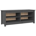 vidaXL Banc à chaussures Gris 110x38x45 5 cm Bois de pin massif