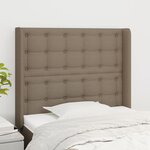 vidaXL Tête de lit avec oreilles Taupe 83x16x118/128 cm Tissu