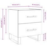 vidaXL Tables de chevet 2 Pièces chêne sonoma 40x35x47 5 cm