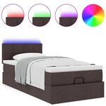 vidaXL Cadre de lit ottoman avec matelas marron foncé 90x190 cm tissu