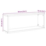vidaXL Étagères murales cube 4 Pièces Noir 60x15x23 cm Bois d’ingénierie