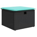 vidaXL Salon de jardin 8 Pièces avec coussins noir résine tressée