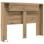 vidaXL Cabinet de Tête de Lit avec LED avec étagère Chêne Artisanal