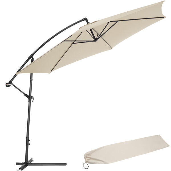 Tectake Parasol 350 cm avec housse de protection - beige