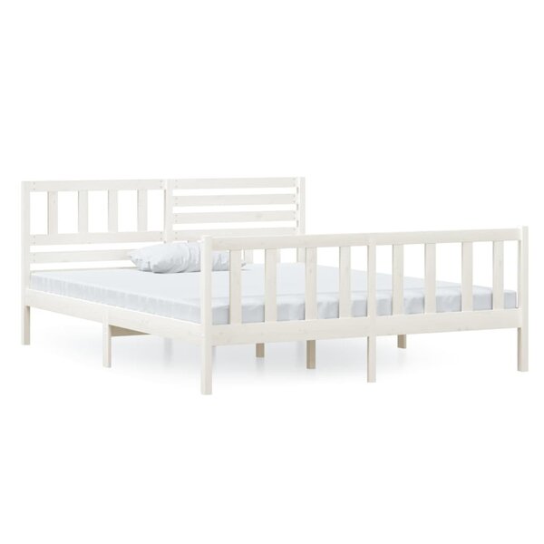 vidaXL Cadre de lit Blanc Bois massif 120x200 cm