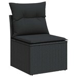 vidaXL Salon de jardin 6 Pièces avec coussins noir résine tressée