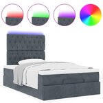 vidaXL Cadre de lit ottoman avec matelas gris foncé 120x190 cm velours
