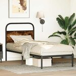 vidaXL Cadre de lit sans matelas 80x200cm chêne fumé bois d'ingénierie