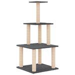 vidaXL Arbre à chat avec griffoirs en sisal gris foncé 111 cm
