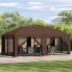 vidaXL Abri de jardin avec parois 6 x 3 m Marron Polyester et Acier