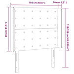 vidaXL Tête de lit à LED Gris foncé 103x16x118/128 cm Velours