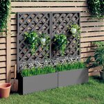 vidaXL Jardinières en treillis 2 Pièces Gris 65x33x135 cm WPC