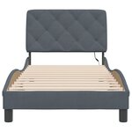 vidaXL Cadre de lit avec LED sans matelas gris foncé 90x190 cm velours