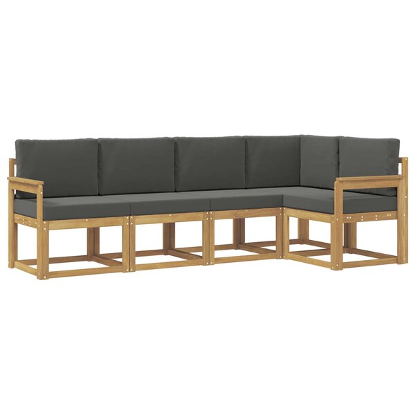vidaXL Ensemble de canapés d'extérieur 5 Pièces Blanc et anthracite