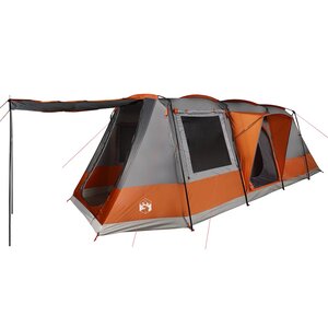 vidaXL Tente de camping tunnel 4 personnes gris et orange imperméable