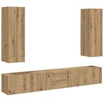 vidaXL Meubles TV muraux 5 Pièces chêne artisanal bois d'ingénierie