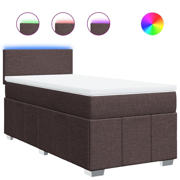 vidaXL Sommier à lattes de lit avec matelas Marron foncé 100x200 cm