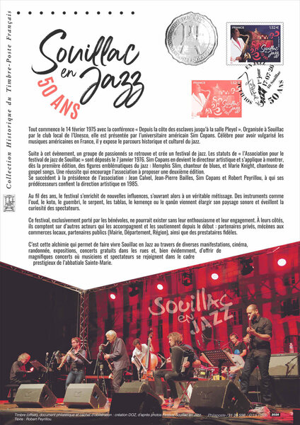 Document philatélique - 50 ans de Souillac en Jazz