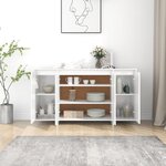 vidaXL Buffet blanc brillant 135x41x75 cm bois d'ingénierie