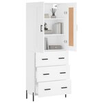 vidaXL Buffet haut Blanc 69 5x34x180 cm Bois d'ingénierie
