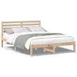 vidaXL Cadre de lit Marron 140 x 190 cm Bois massif en pin