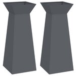 vidaXL Jardinière à pilier 2 Pièces Anthracite 40 x 40 x 100 cm Acier
