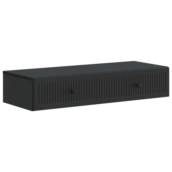 vidaXL Table d'appoint murale Noir 87 5 x 34 5 x 17 cm