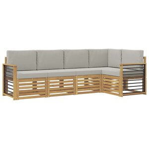 vidaXL Ensemble de canapés d'extérieur 5 pc Blanc et gris clair