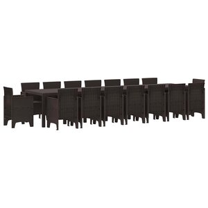 vidaXL Ensemble de salle à manger pour jardin 17 Pièces Marron