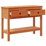 vidaXL Table console Cire marron 100 x 35 x 75 cm Pin massif
