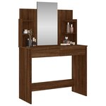 vidaXL Coiffeuse avec miroir chêne marron 96x39x142 cm