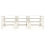 vidaXL Canapé palette à 3 places de jardin Blanc Bois
